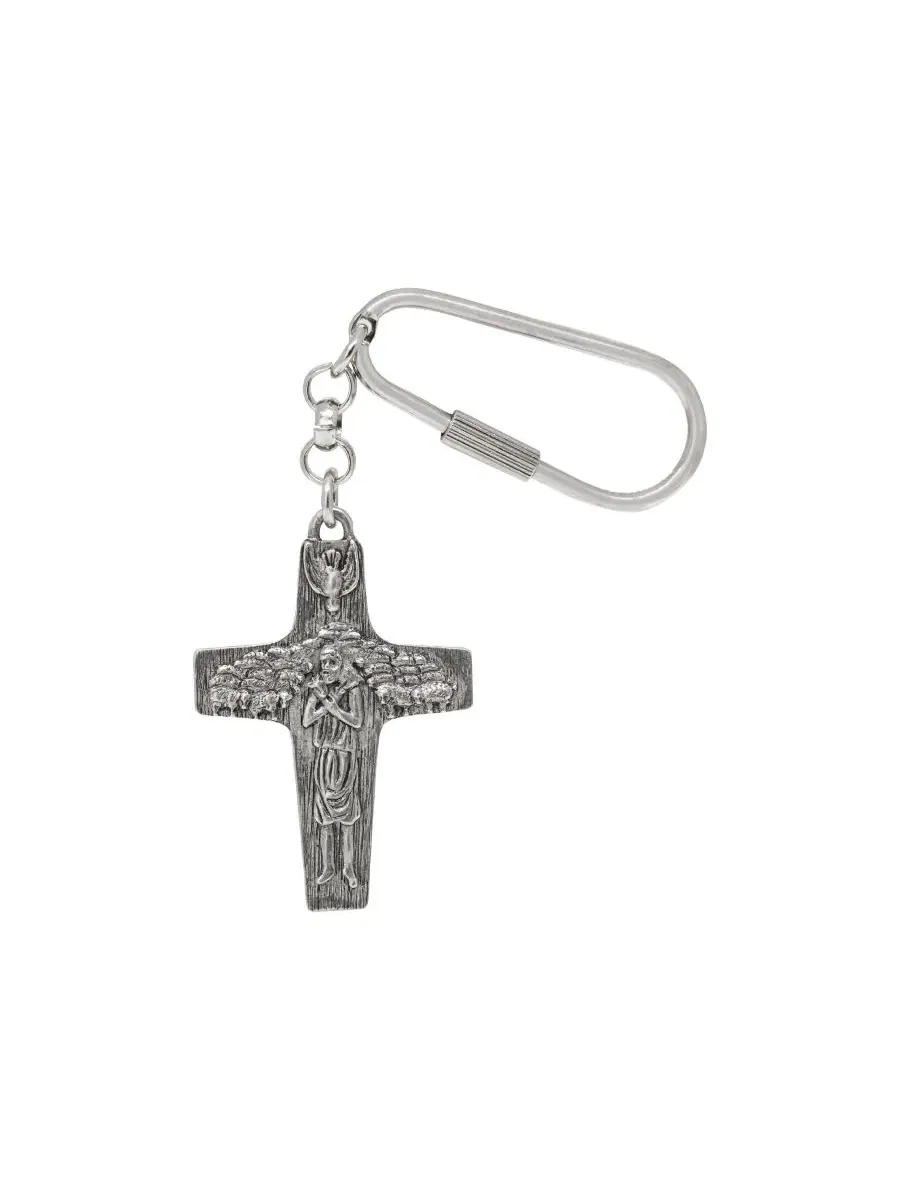 Брелок для ключей с крестом Папы Франциска серебристого цвета Symbols Of Faith
