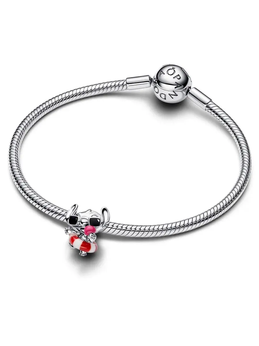 Брелок Disney Stitch Summer Fun Charm Pandora — изображение 3 из 4, серебристый
