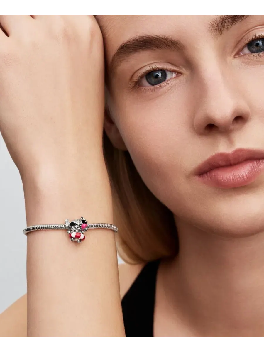 Брелок Disney Stitch Summer Fun Charm Pandora — изображение 4 из 4, серебристый