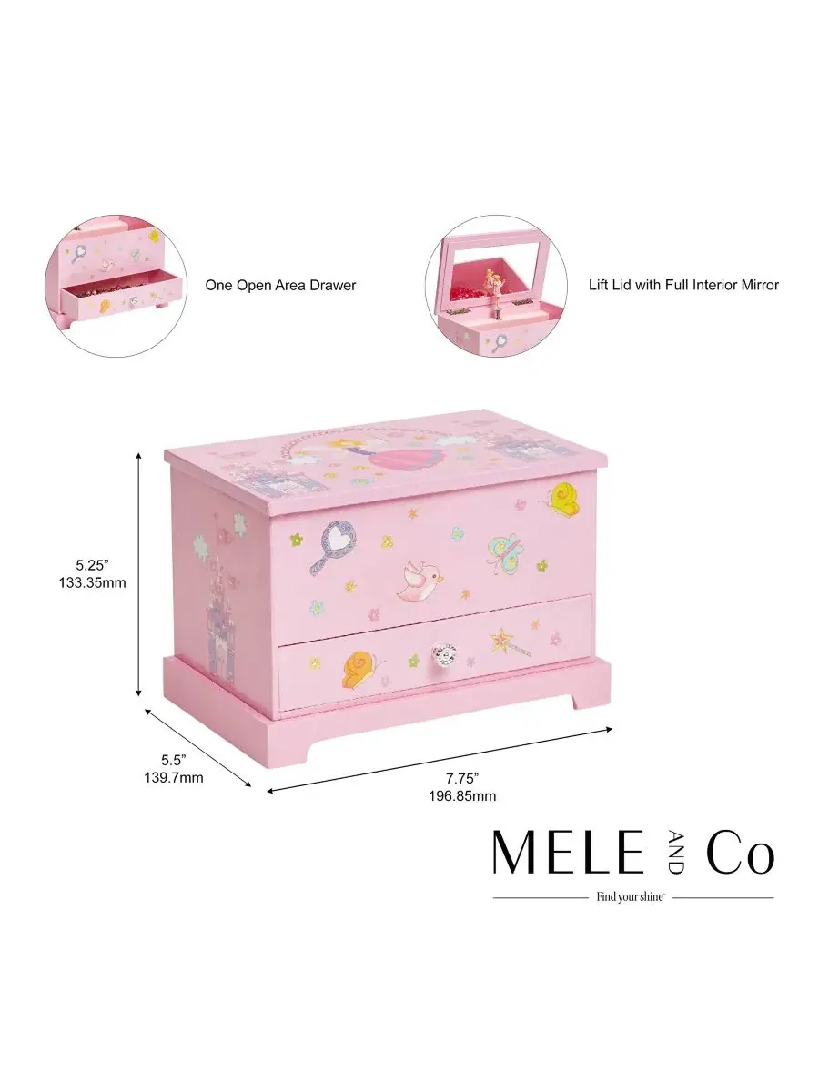 Музыкальная шкатулка для украшений феи Керри для девочек Mele & Co — изображение 9 из 9, розовый