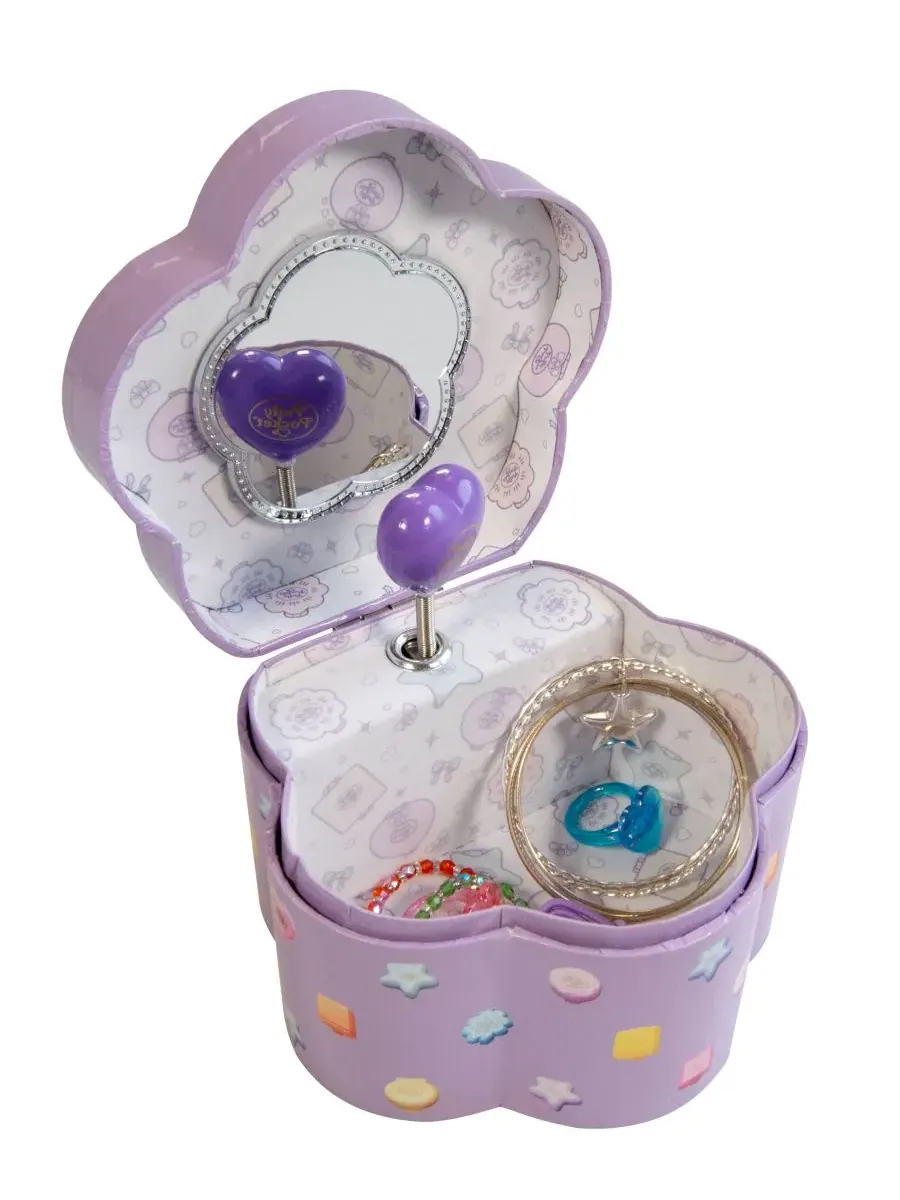 Музыкальная шкатулка для украшений Polly Pocket в виде цветка Mele & Co — изображение 3 из 3, фиолетовый