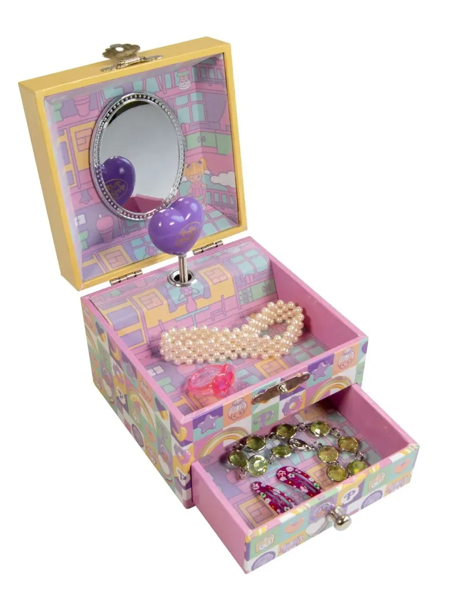 Музыкальная шкатулка для украшений Polly Pocket Square Mele & Co — изображение 3 из 3, желтый