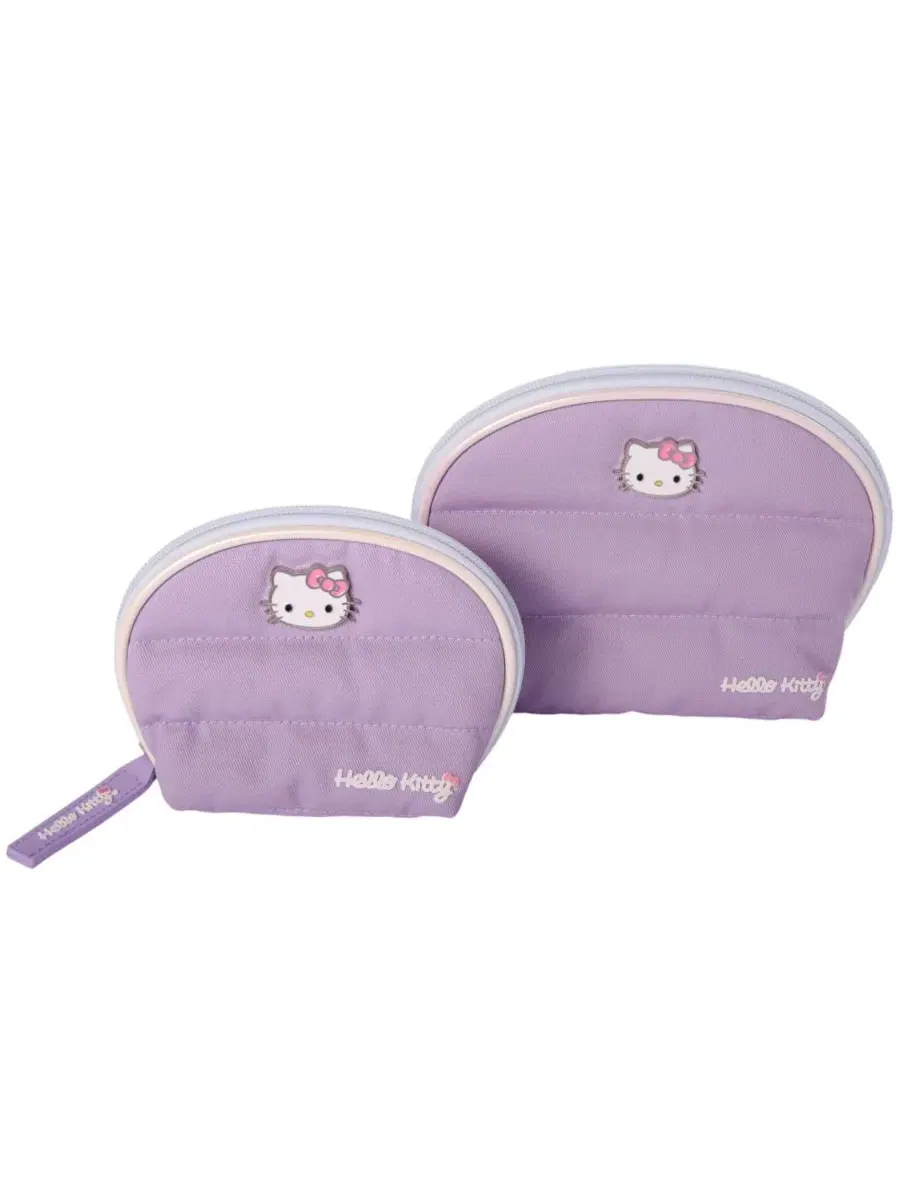 Косметичка Sanrio фиолетового цвета, большая и маленькая, куполообразная Hello Kitty