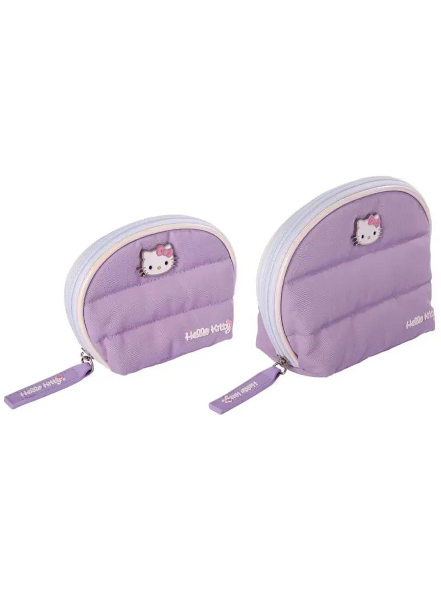 Косметичка Sanrio фиолетового цвета, большая и маленькая, куполообразная Hello Kitty — изображение 6 из 8, фиолетовый белый