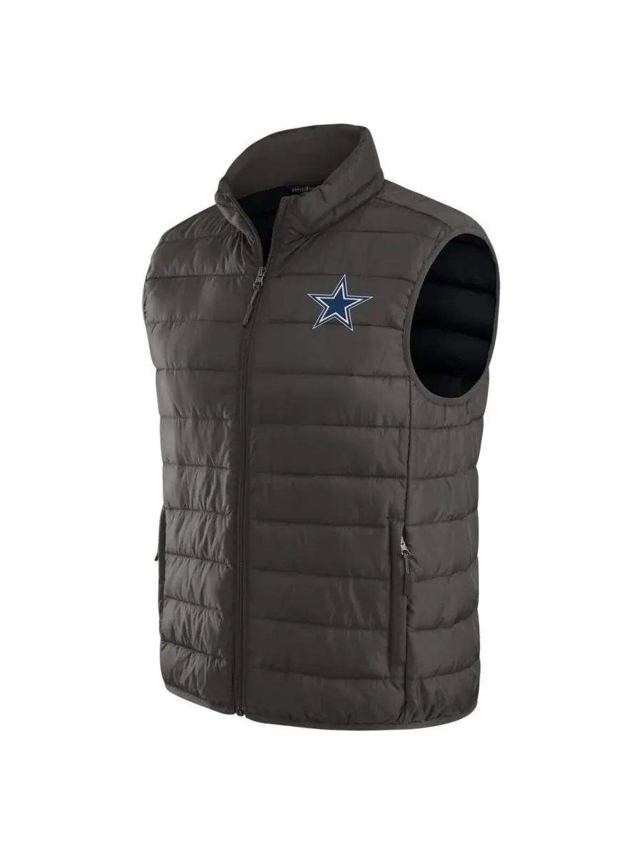 Fanatics Мужской серый жилет на молнии с символикой команды Dallas Cowboys от Darius Rucker — 2