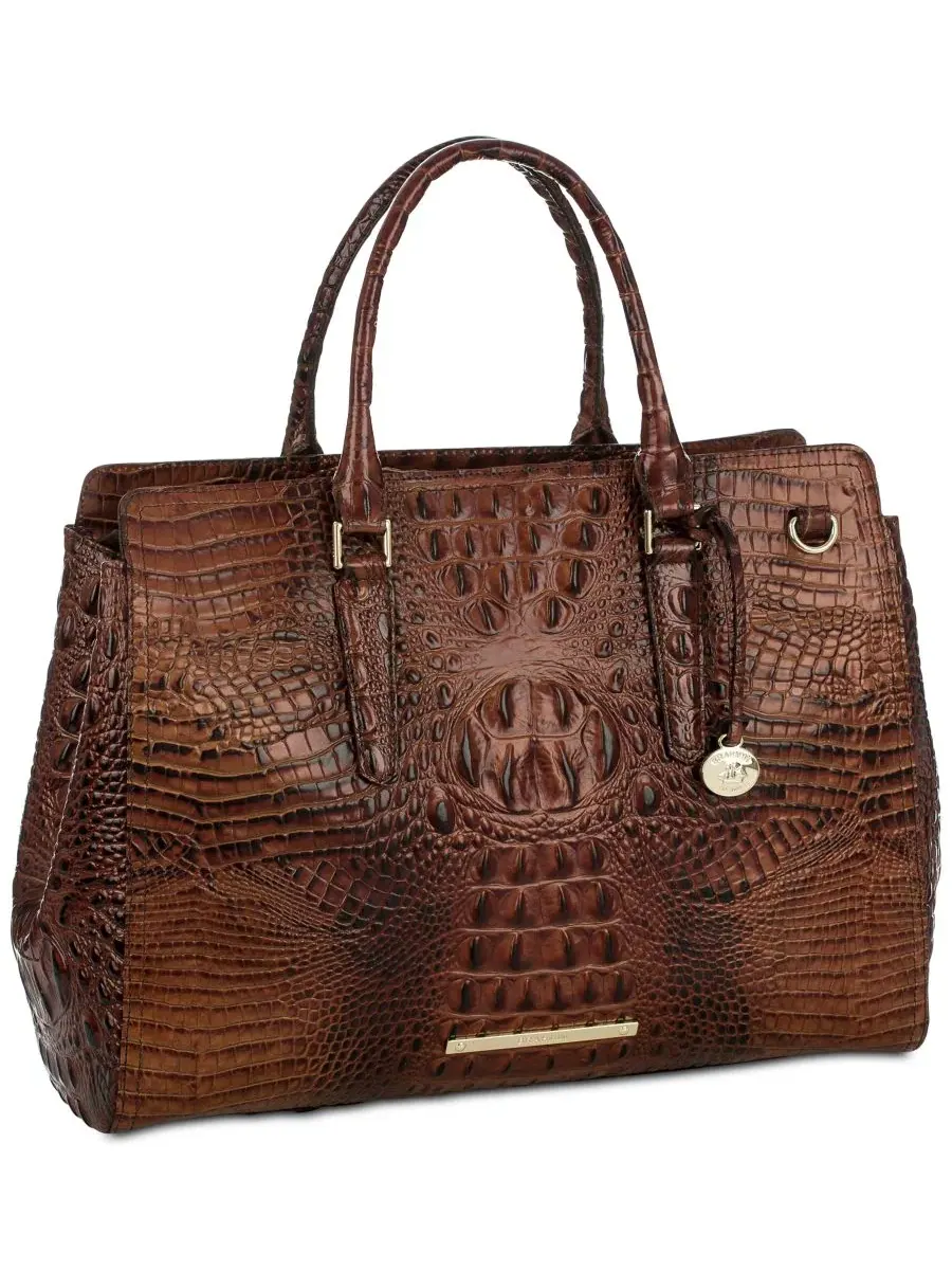 Большая кожаная сумка-седло Finley Large Leather Carryall Satchel Brahmin, Pecan Melbourne — изображение 4 из 7
