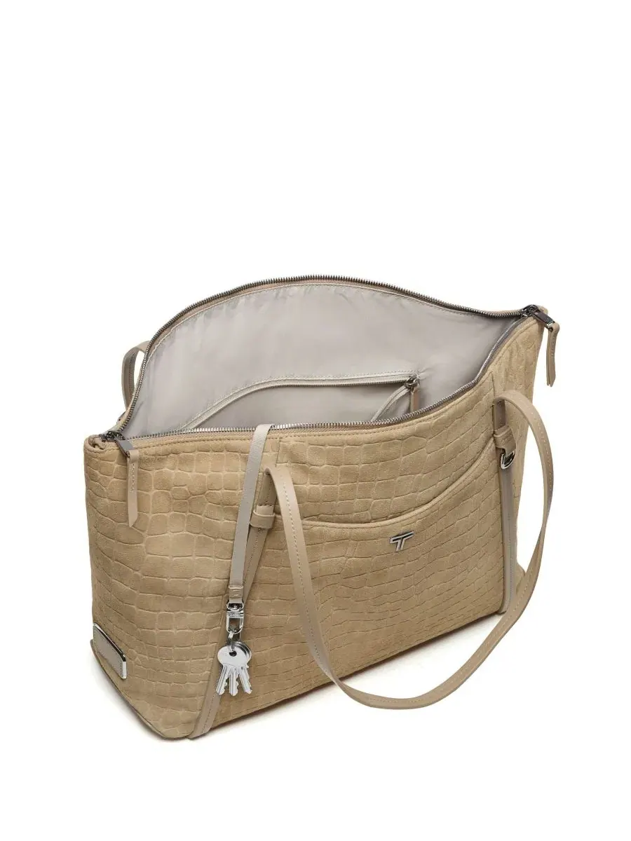 Сумка-шопер Voyageur Q Tote TUMI, Wheat Croc Suede — изображение 2 из 5