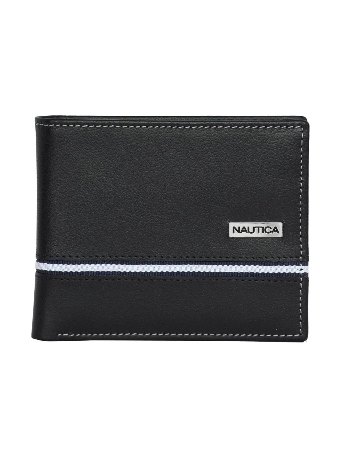 Мужской кожаный кошелек двойного сложения Nautica — изображение 1 из 3, черный