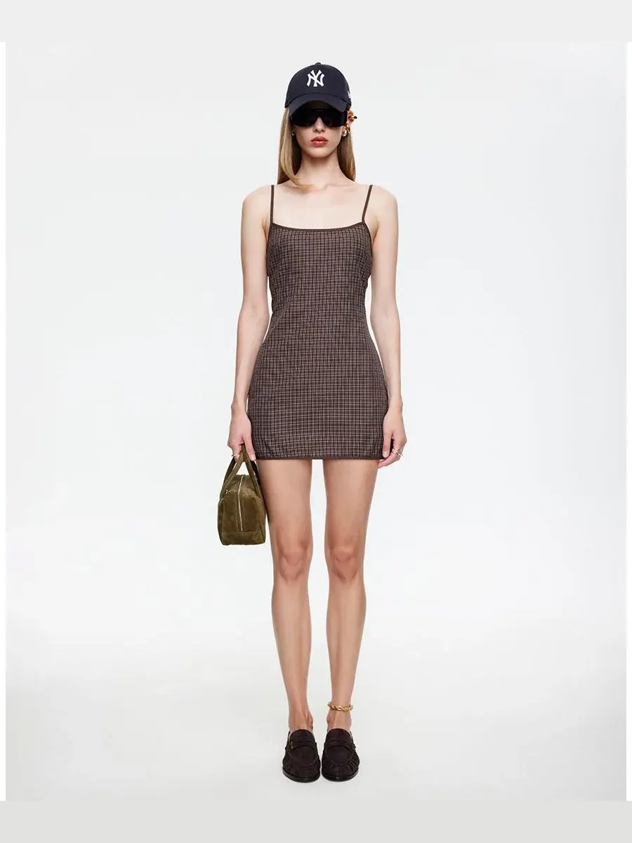 Женское мини-платье без рукавов Voyage Lioness, Chocolate Plaid — изображение 1 из 10