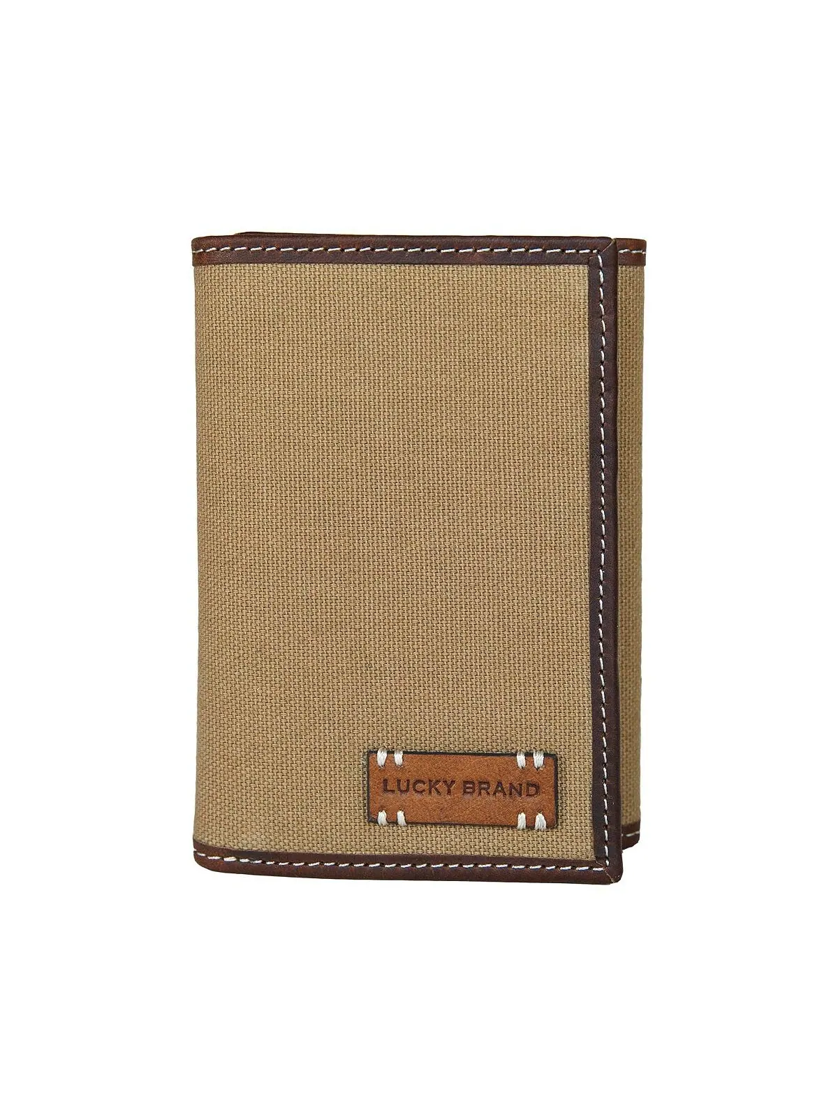 Мужской кошелек тройного сложения из парусины с кожаной отделкой Lucky Brand