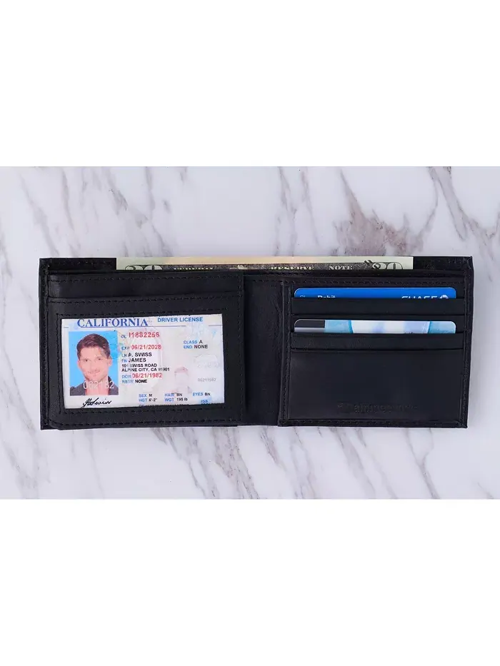 Мужской кошелек Trifold Bifold Billfolds на выбор из натуральной кожи Alpine Swiss — изображение 5 из 9