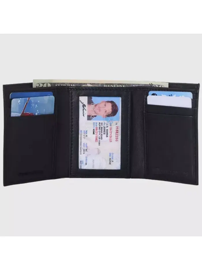 Мужской кошелек Trifold Bifold Billfolds на выбор из натуральной кожи Alpine Swiss — изображение 2 из 9
