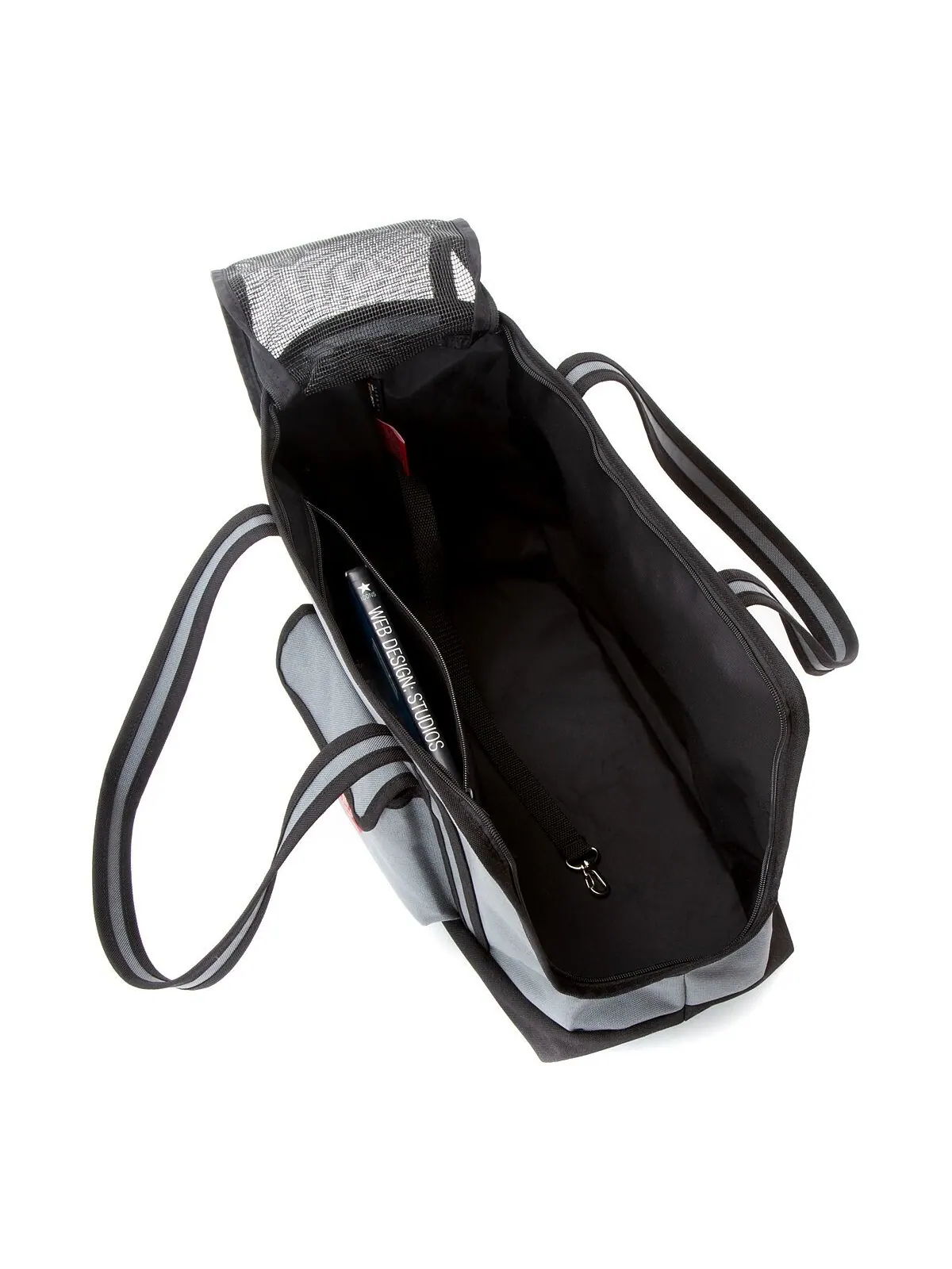 Большая сумка-переноска для домашних животных Manhattan Portage — изображение 5 из 6, серый/черный