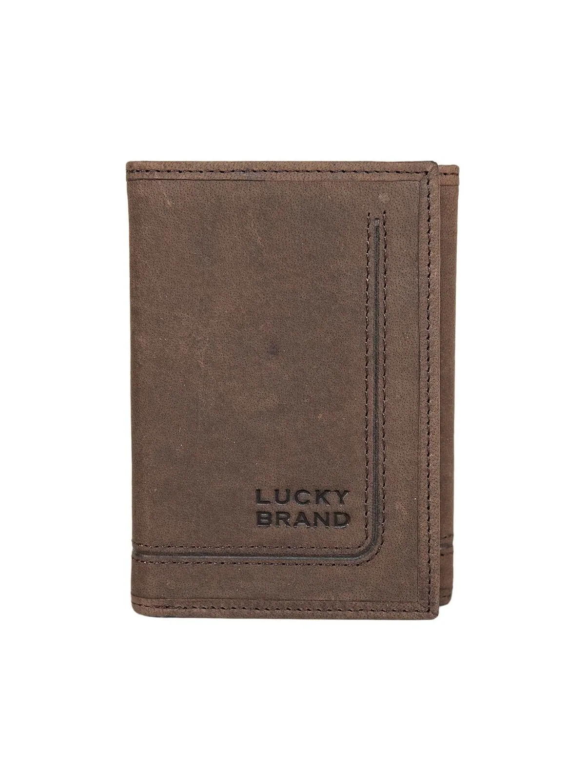 Мужской кожаный кошелек тройного сложения с рифленой отделкой Lucky Brand