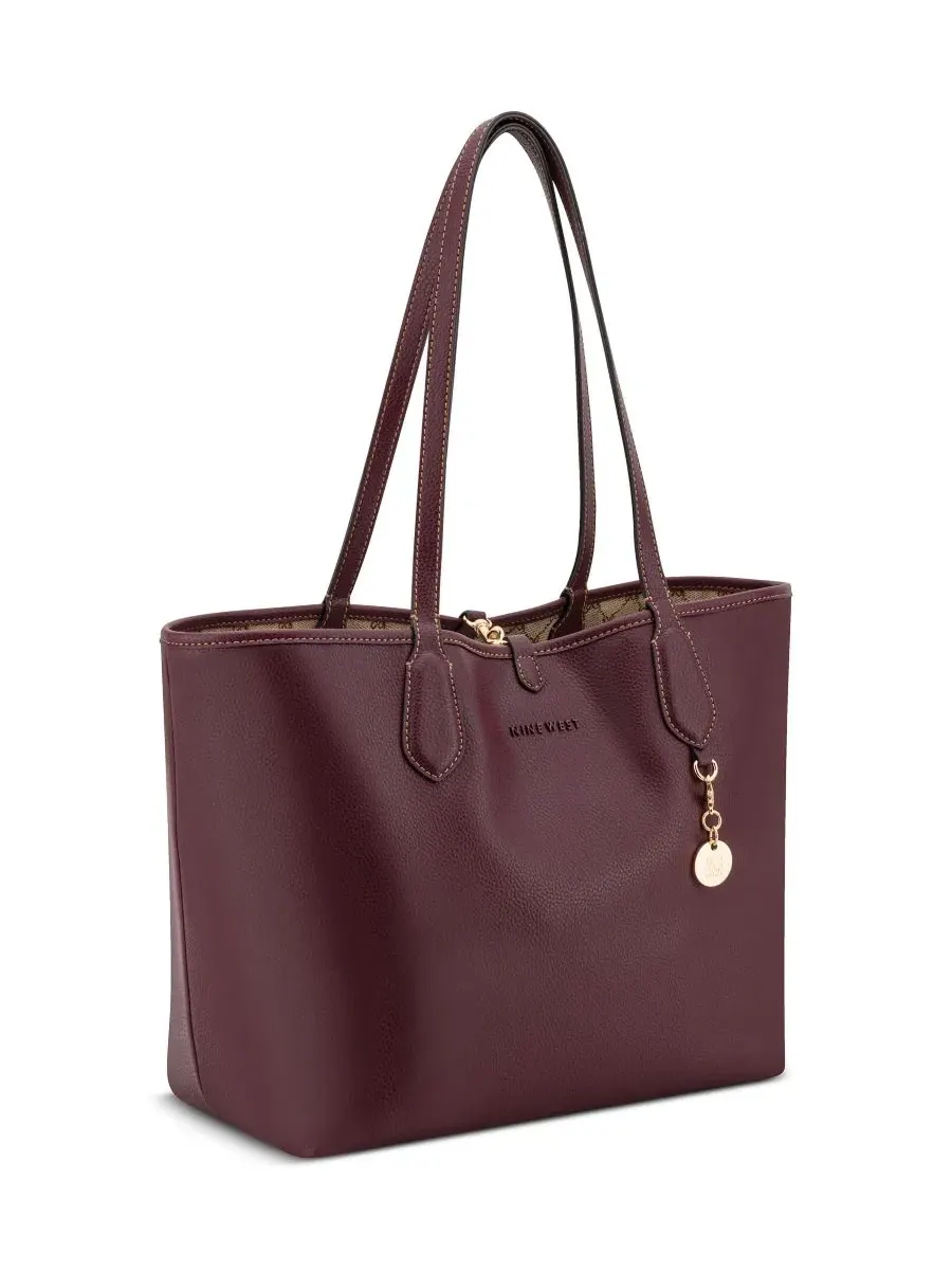 Сумка-шопер Nine West Emerick Removable Shoulder with Large Reversible Tote, Mocha Logo/Boysenberry — изображение 3 из 10