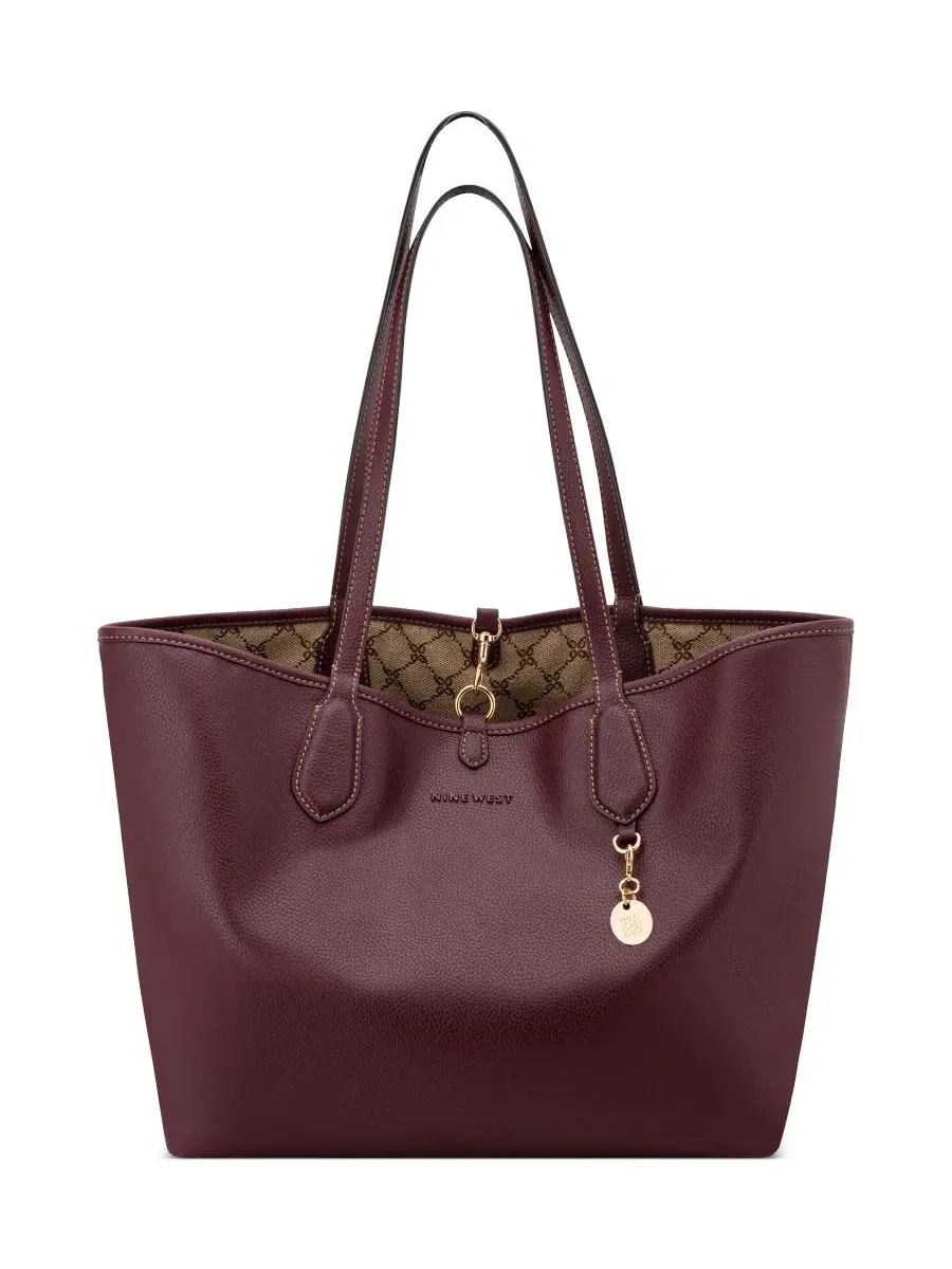 Сумка-шопер Nine West Emerick Removable Shoulder with Large Reversible Tote, Mocha Logo/Boysenberry — изображение 5 из 10