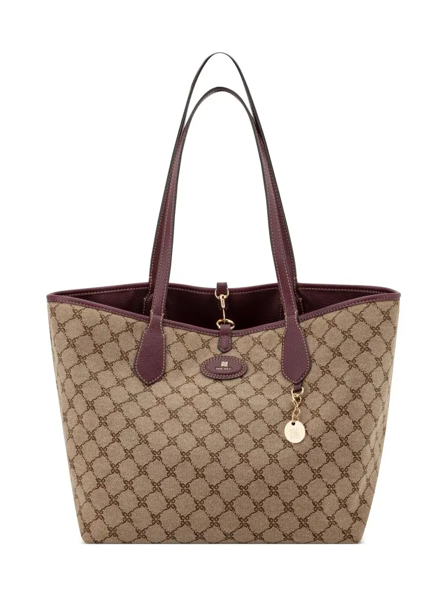 Сумка-шопер Nine West Emerick Removable Shoulder with Large Reversible Tote, Mocha Logo/Boysenberry — изображение 6 из 10