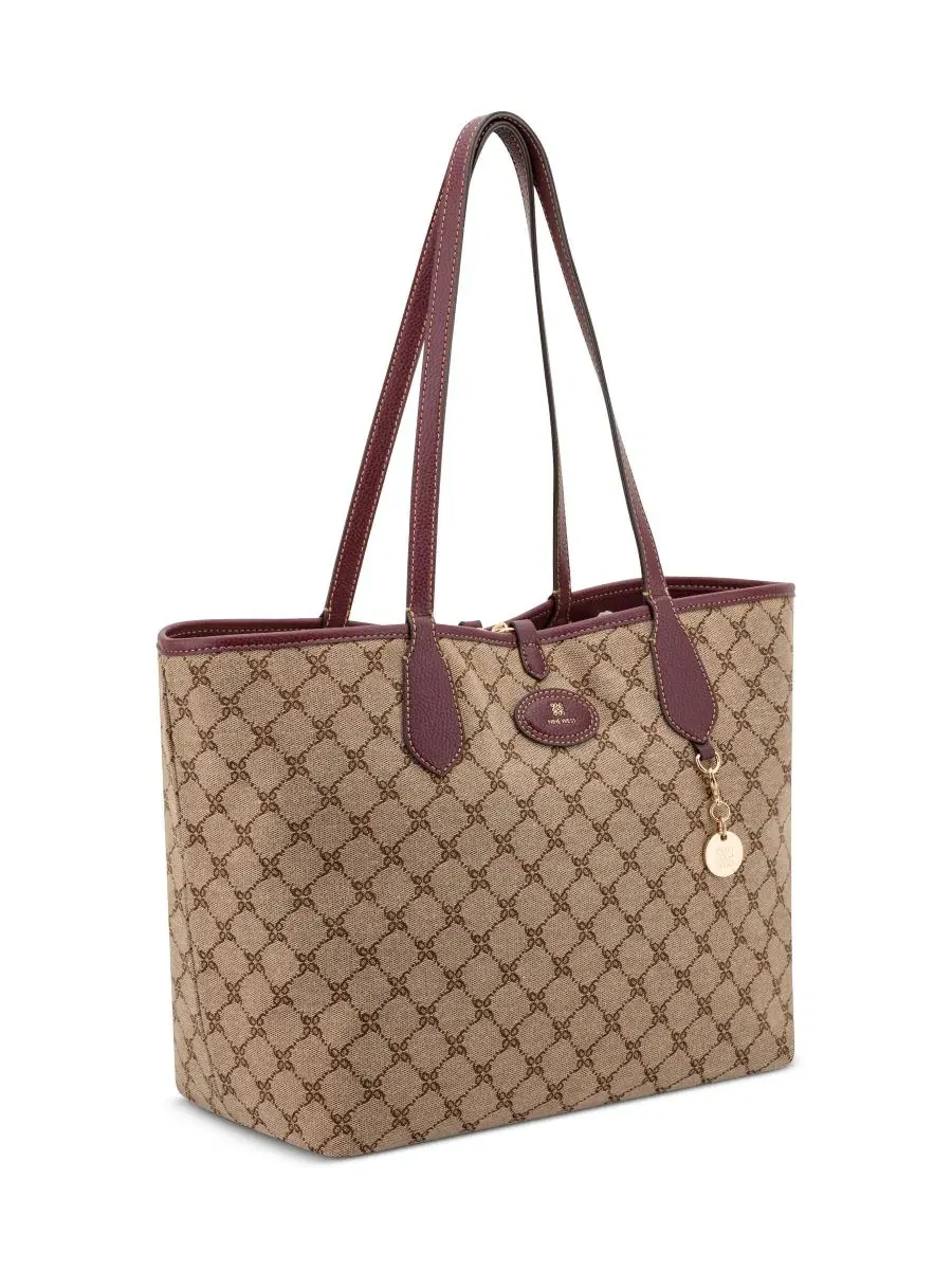 Сумка-шопер Nine West Emerick Removable Shoulder with Large Reversible Tote, Mocha Logo/Boysenberry — изображение 10 из 10