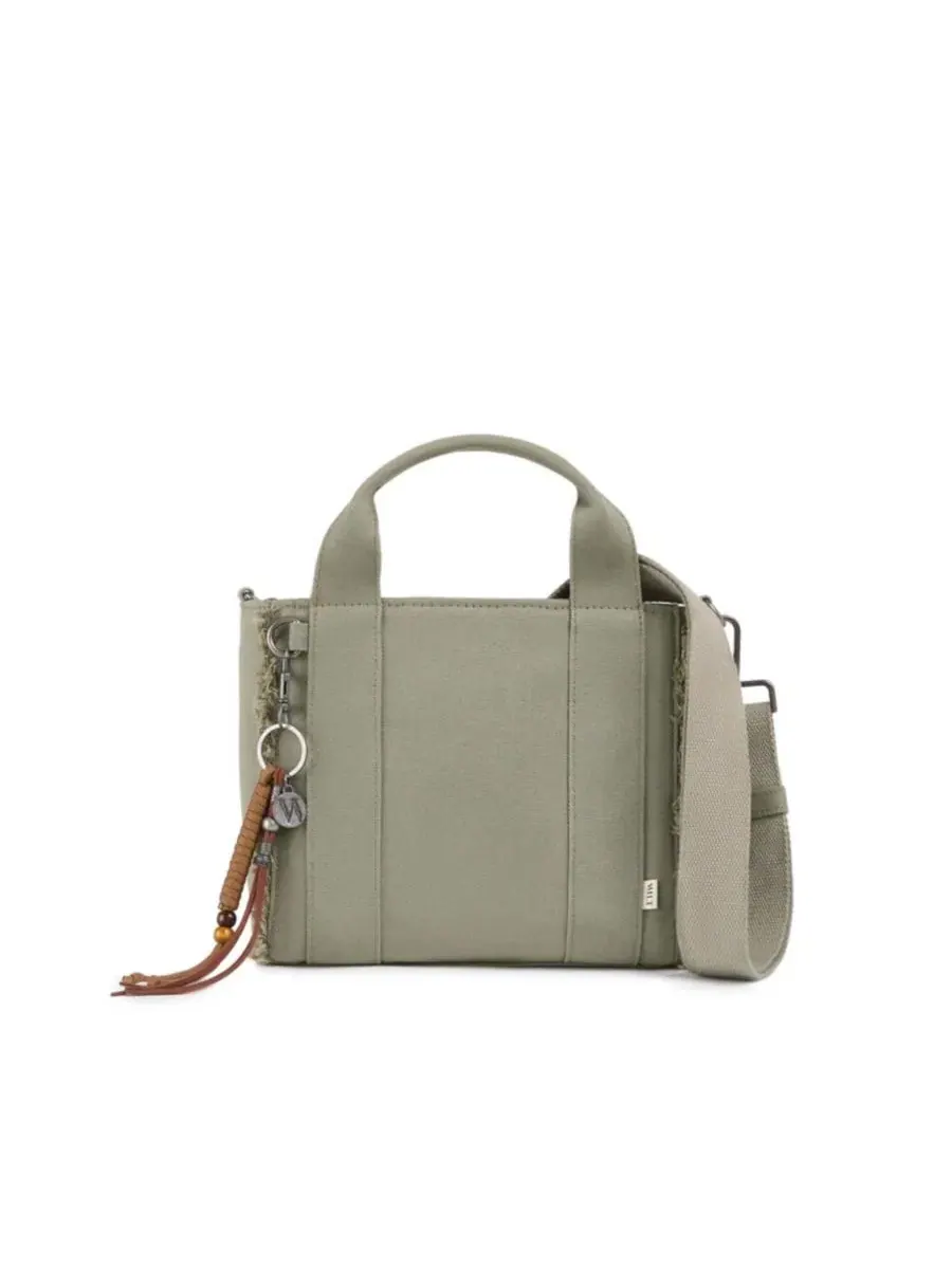 Сумка-шопер мини с бахромой Selma Frayed Mini Tote WILT, Army Sage — изображение 1 из 9
