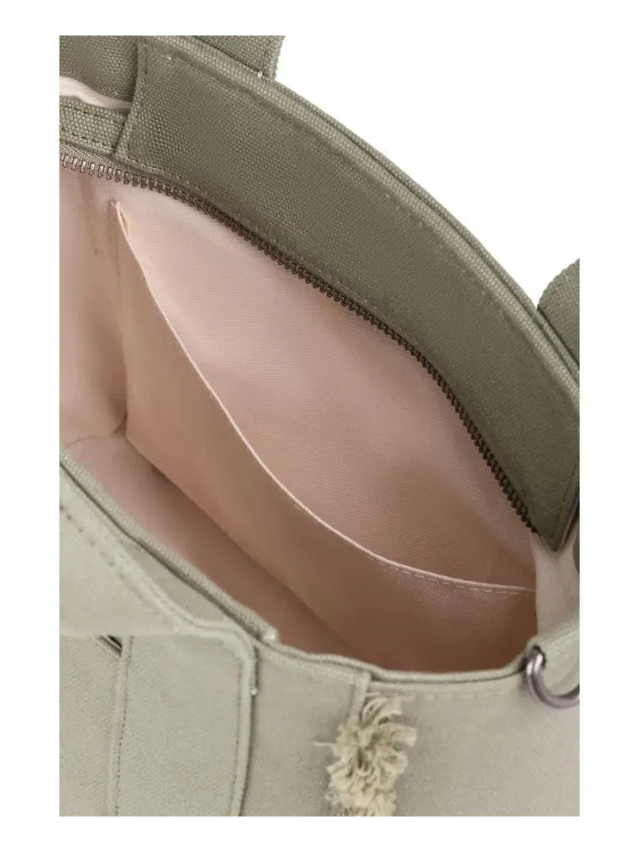 Сумка-шопер мини с бахромой Selma Frayed Mini Tote WILT, Army Sage — изображение 4 из 9
