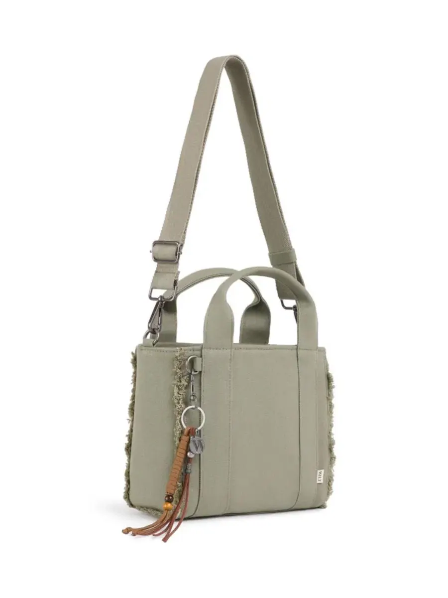 Сумка-шопер мини с бахромой Selma Frayed Mini Tote WILT, Army Sage — изображение 7 из 9