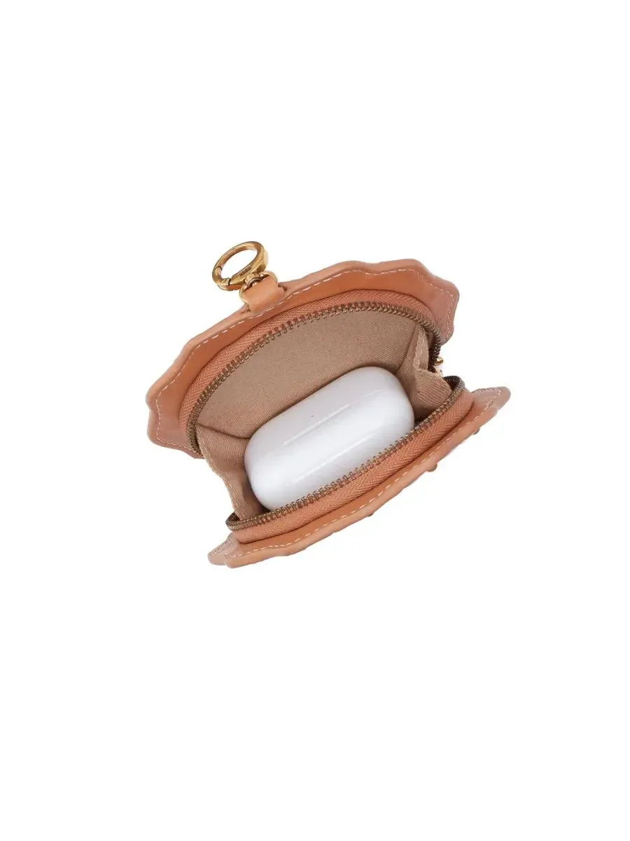 Сумка-ракушка на клипсе, кожаная HOBO, Warm Cashew — изображение 3 из 3