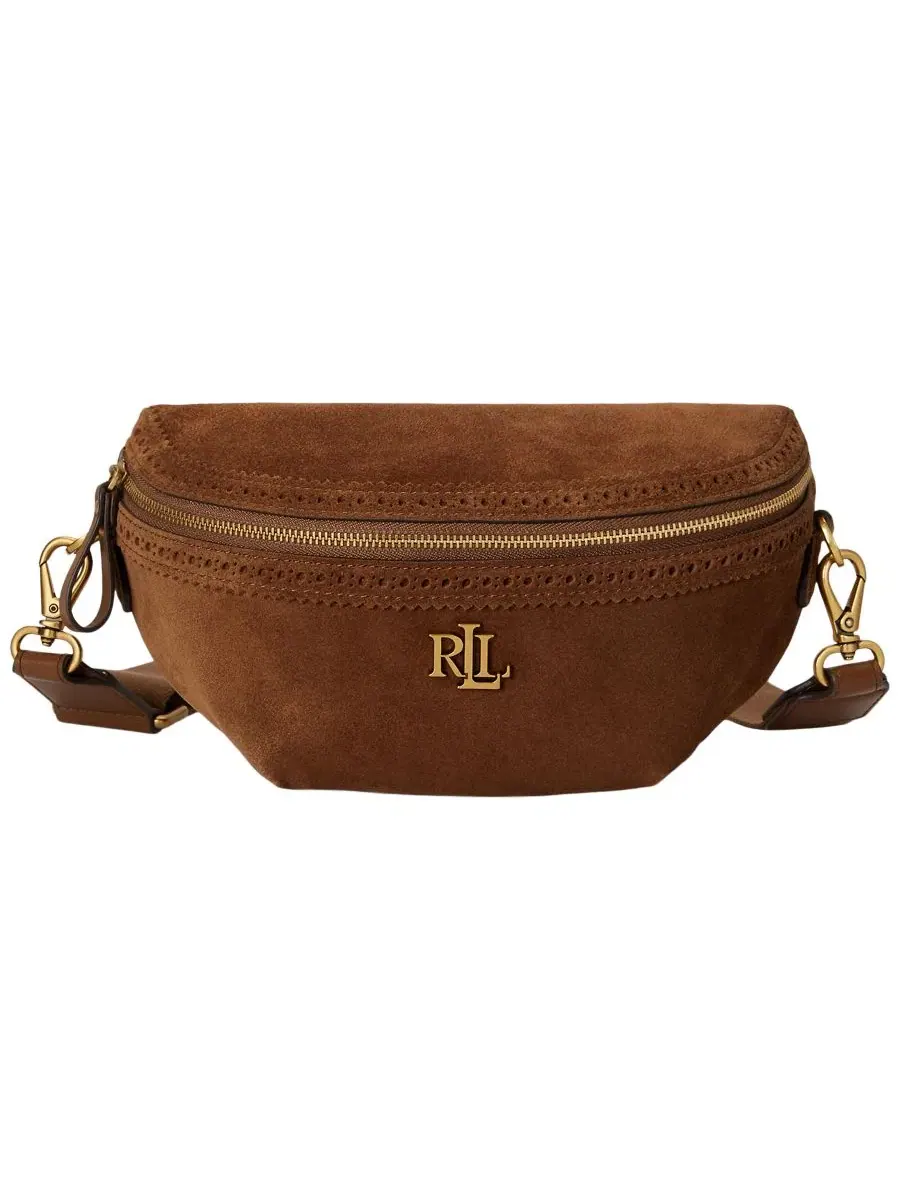 Сумка-пояс из замши с перфорацией Marcy Small Lauren Ralph Lauren, Light Tobacco — изображение 1 из 7