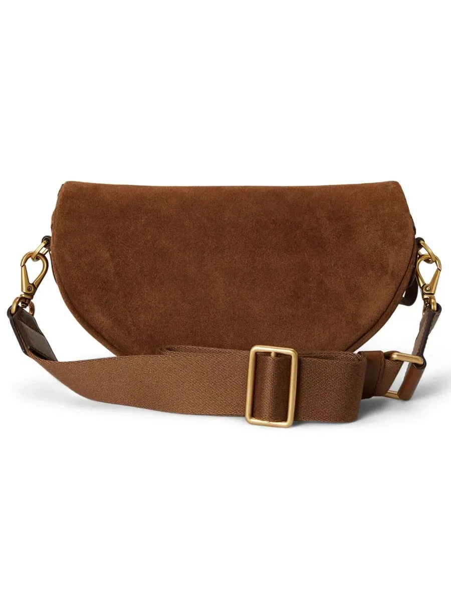 Сумка-пояс из замши с перфорацией Marcy Small Lauren Ralph Lauren, Light Tobacco — изображение 3 из 7
