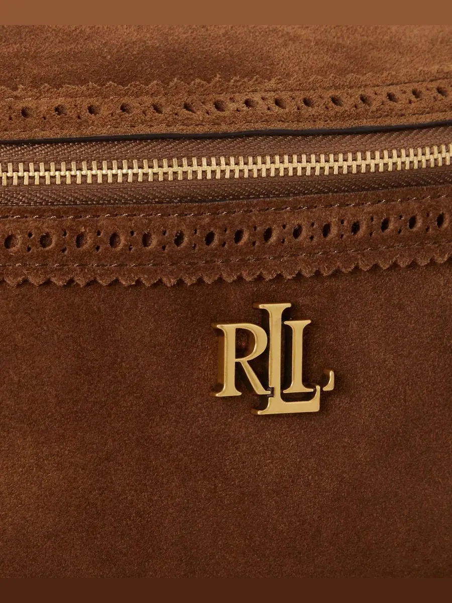 Сумка-пояс из замши с перфорацией Marcy Small Lauren Ralph Lauren, Light Tobacco — изображение 6 из 7