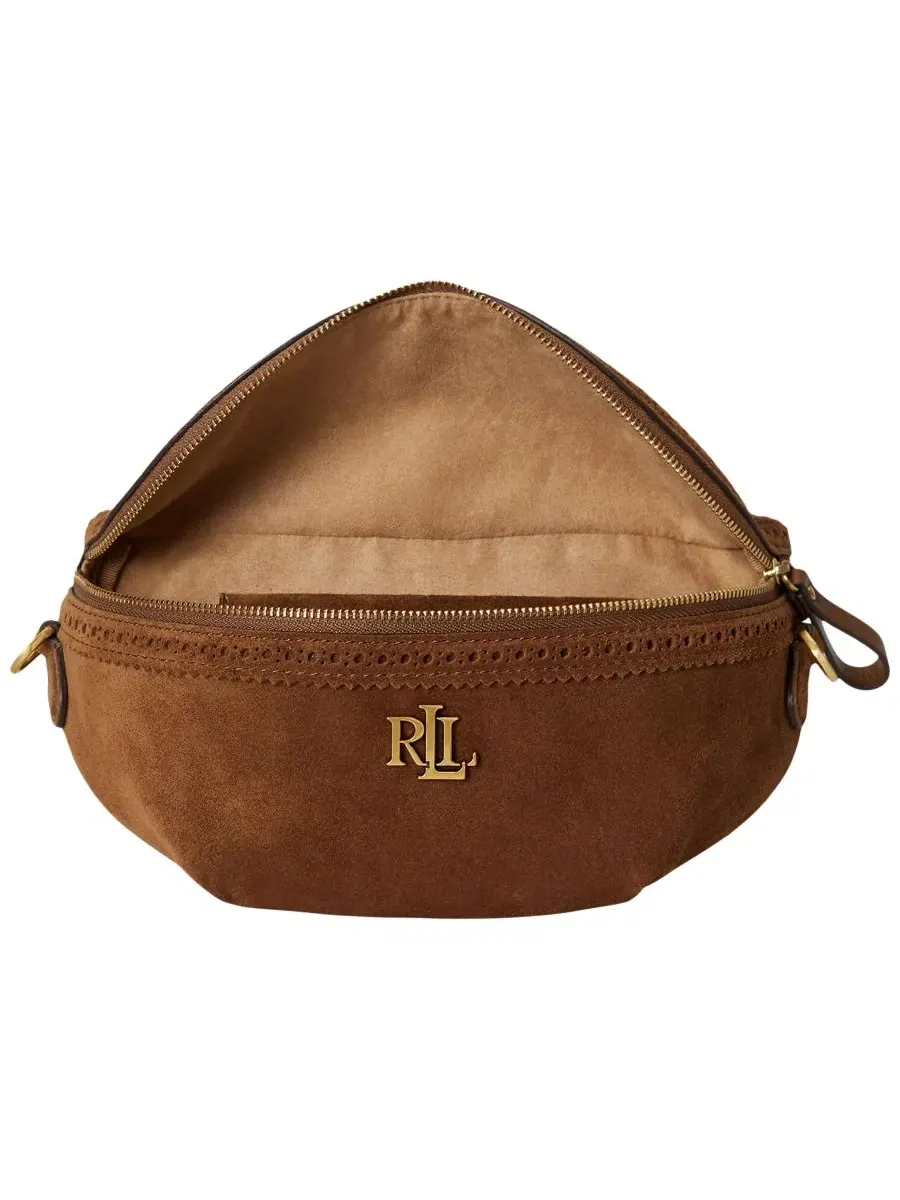 Сумка-пояс из замши с перфорацией Marcy Small Lauren Ralph Lauren, Light Tobacco — изображение 7 из 7