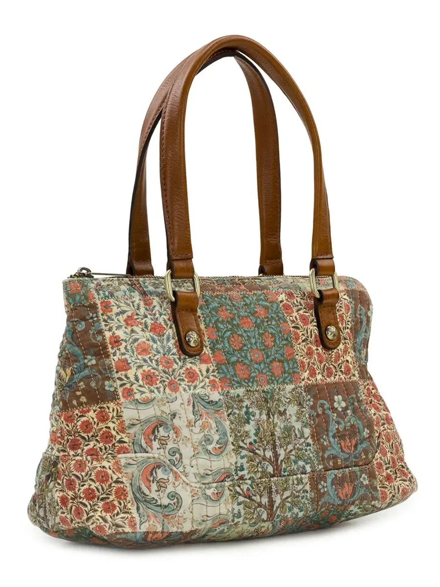 Сумка-шопер Rialto Medium Quilted Cotton Satchel Handbag Patricia Nash, Cotton Nordic Patchwork — изображение 3 из 4