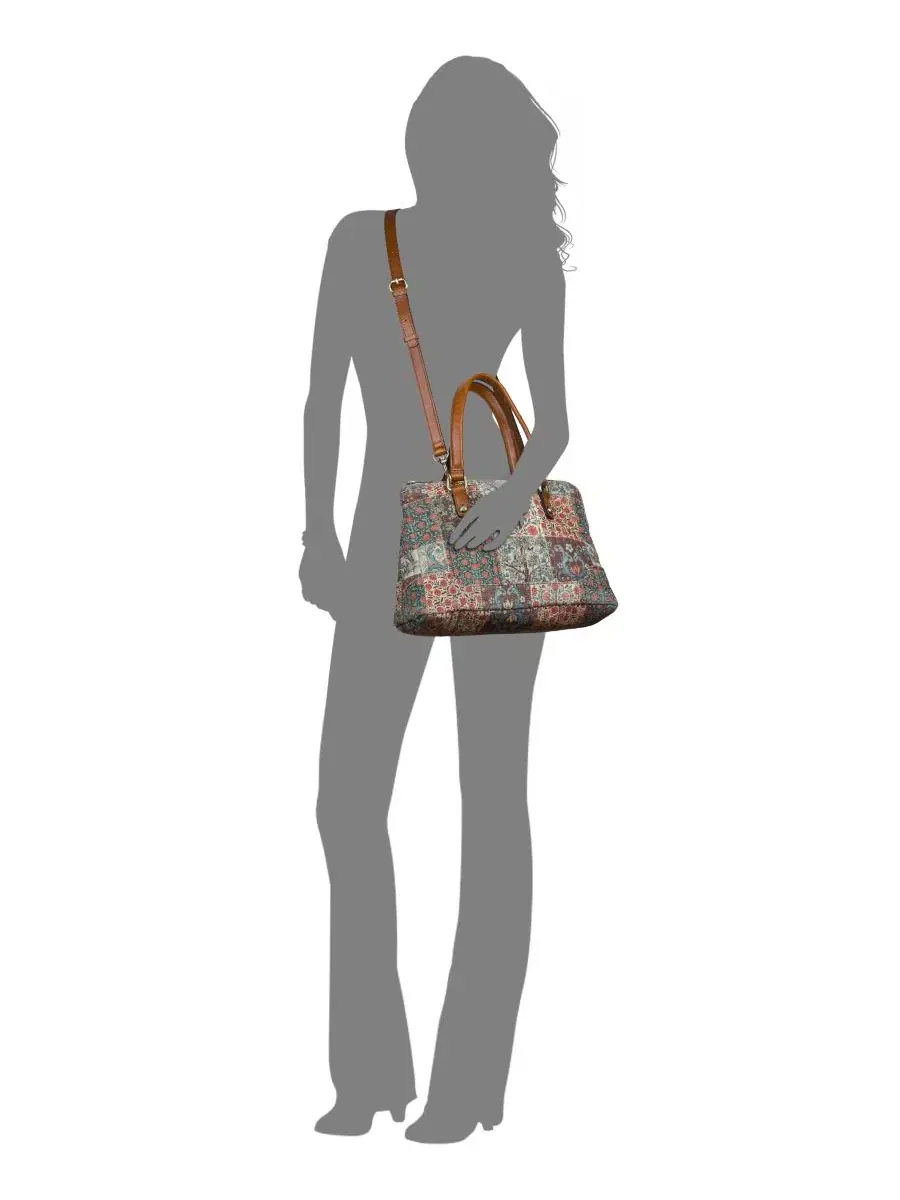 Сумка-шопер Rialto Medium Quilted Cotton Satchel Handbag Patricia Nash, Cotton Nordic Patchwork — изображение 4 из 4