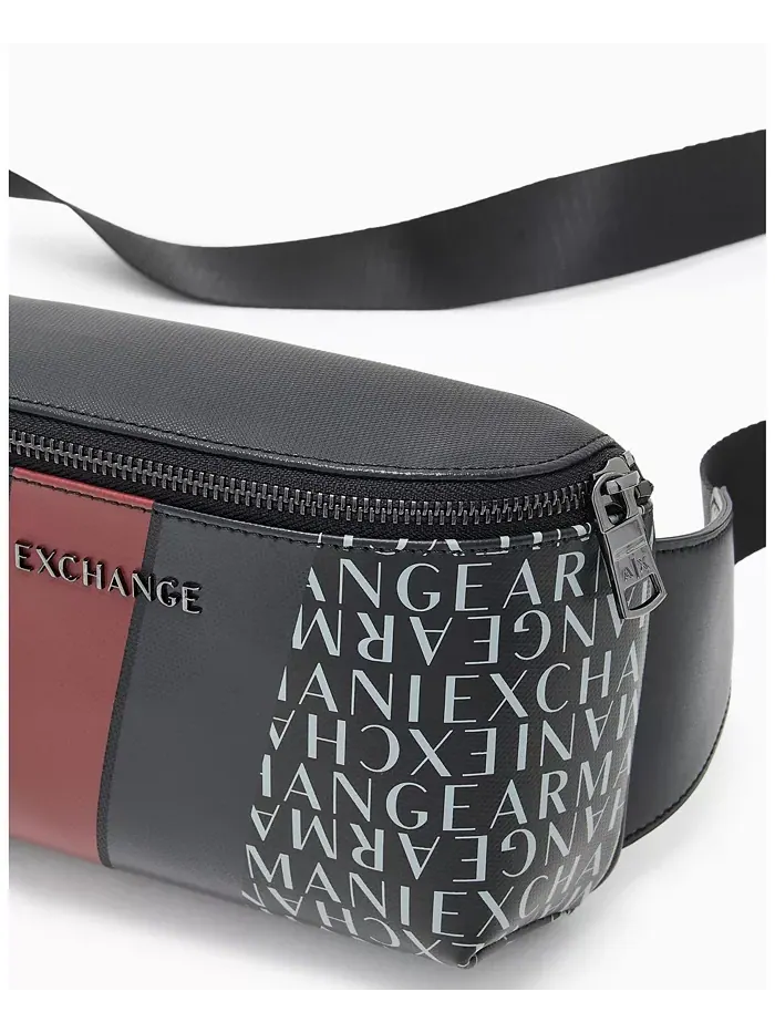 Мужская поясная сумка с полосатым логотипом и принтом A|X Armani Exchange — 4