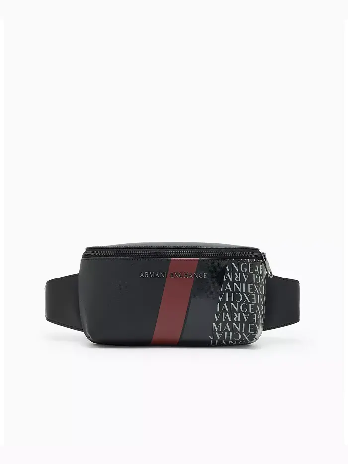 Мужская поясная сумка с полосатым логотипом и принтом A|X Armani Exchange — 6