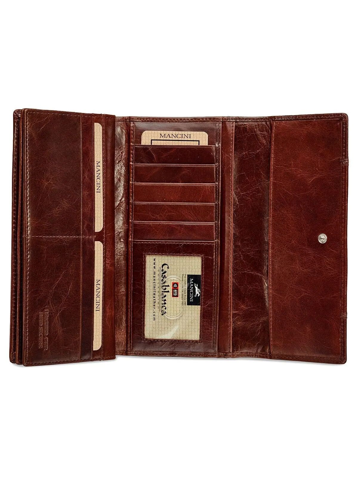 Женский кошелек Casablanca Collection RFID Secure Trifold Wing Mancini — изображение 12 из 19, красный