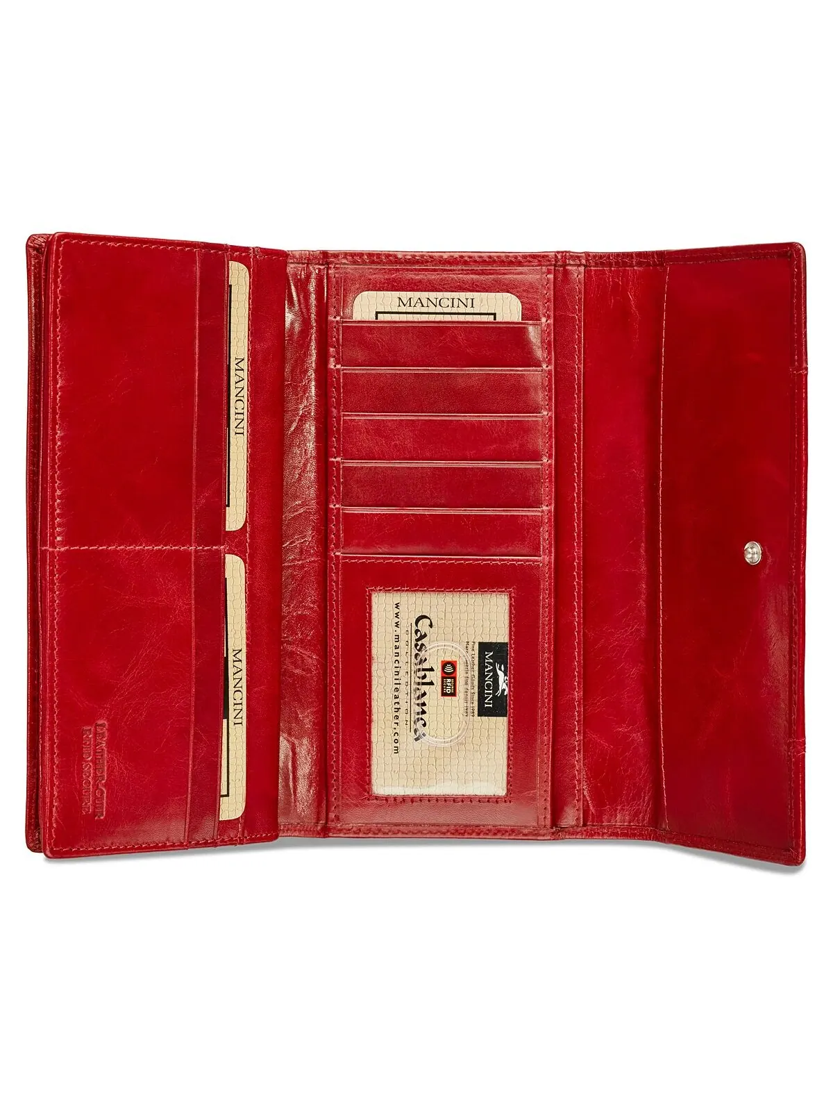 Женский кошелек Casablanca Collection RFID Secure Trifold Wing Mancini — изображение 3 из 19, красный