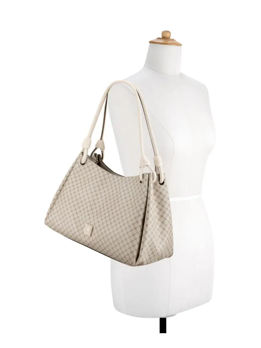 Женская сумка через плечо Dorsey с тремя отделениями Nine West, Mushroom Logo Milk — изображение 5 из 5