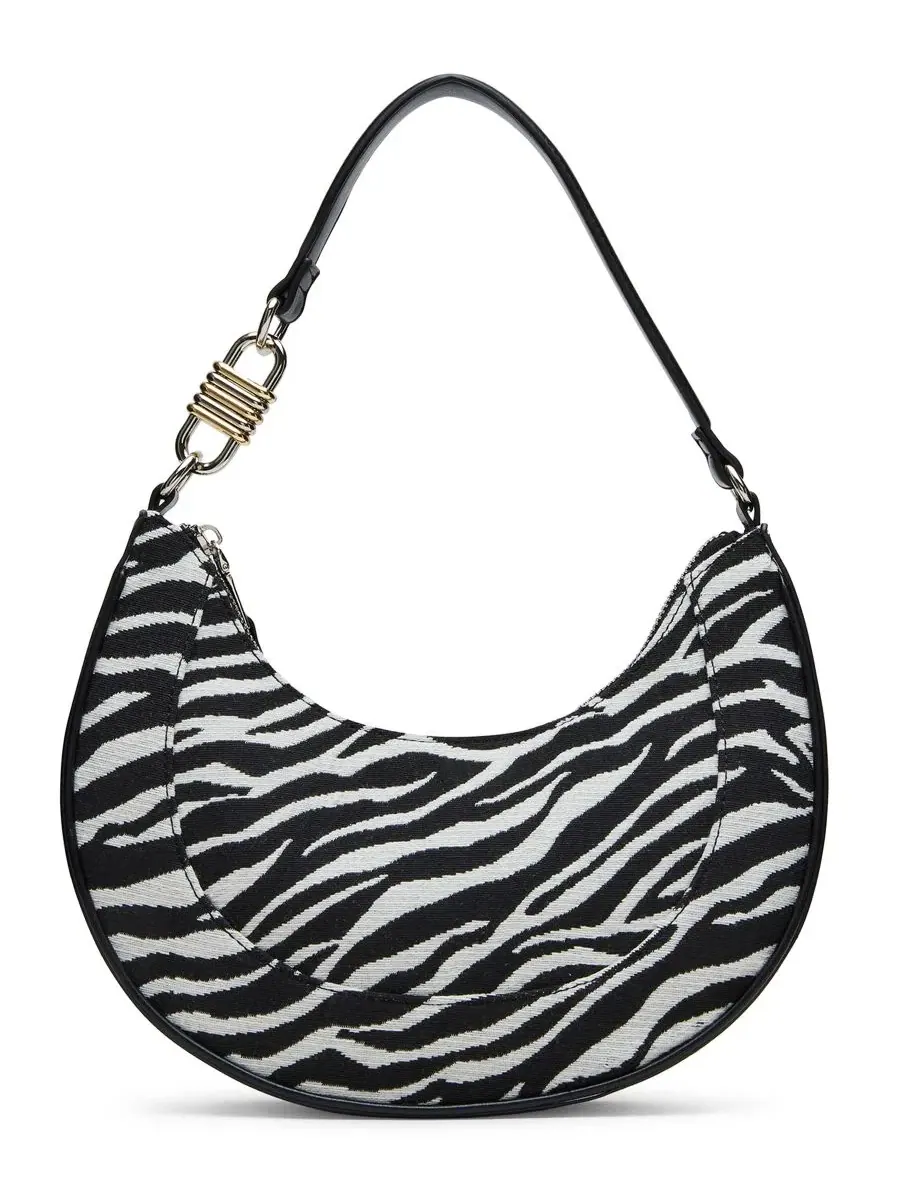 Небольшая сумка через плечо Lohan Small Hobo Handbag Steve Madden, Zebra — изображение 1 из 4