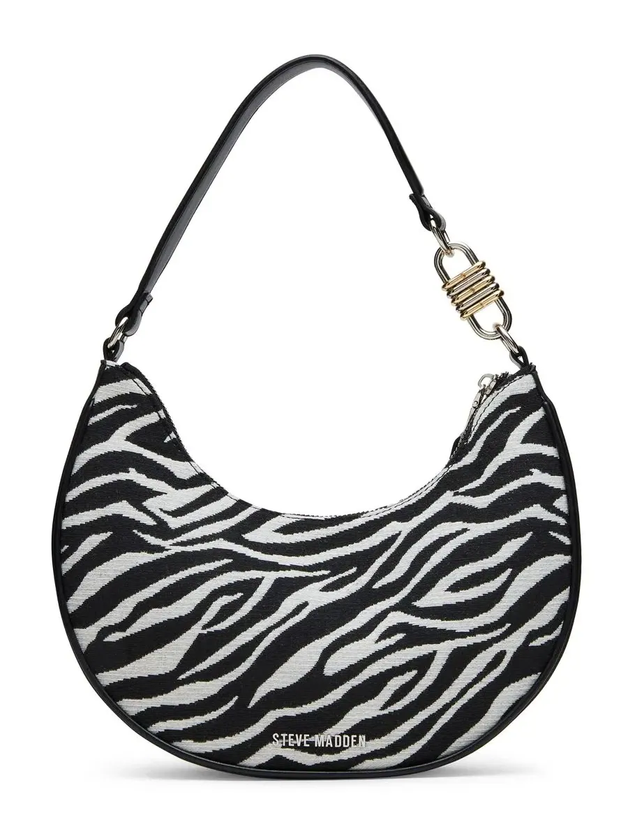 Небольшая сумка через плечо Lohan Small Hobo Handbag Steve Madden, Zebra — изображение 2 из 4