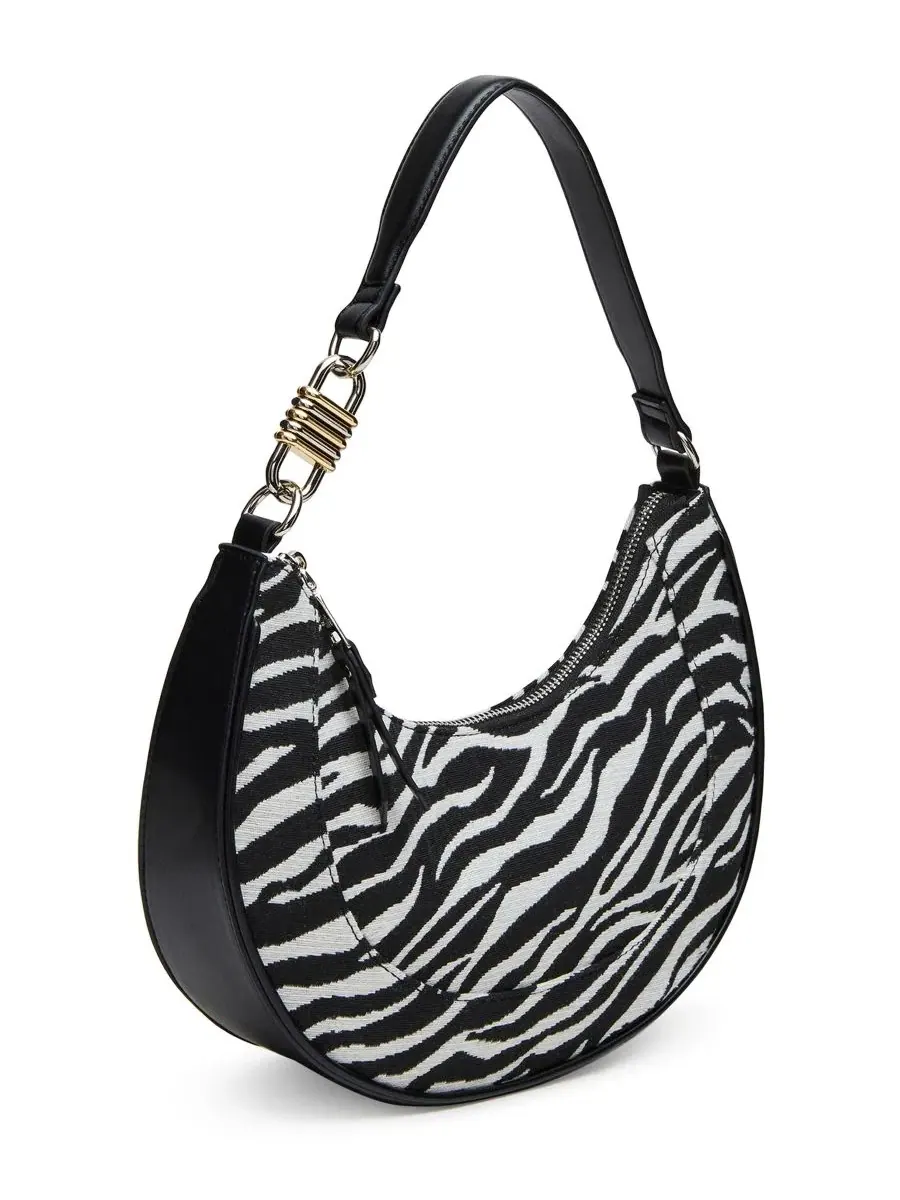 Небольшая сумка через плечо Lohan Small Hobo Handbag Steve Madden, Zebra — изображение 3 из 4
