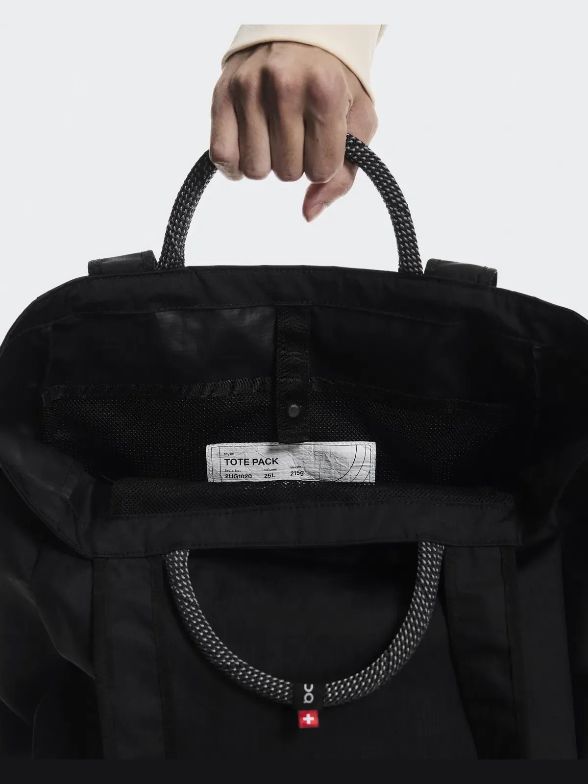 Сумка-шопер 25 л водоотталкивающая с отделением для ноутбука Tote Pack On — изображение 8 из 10, черный
