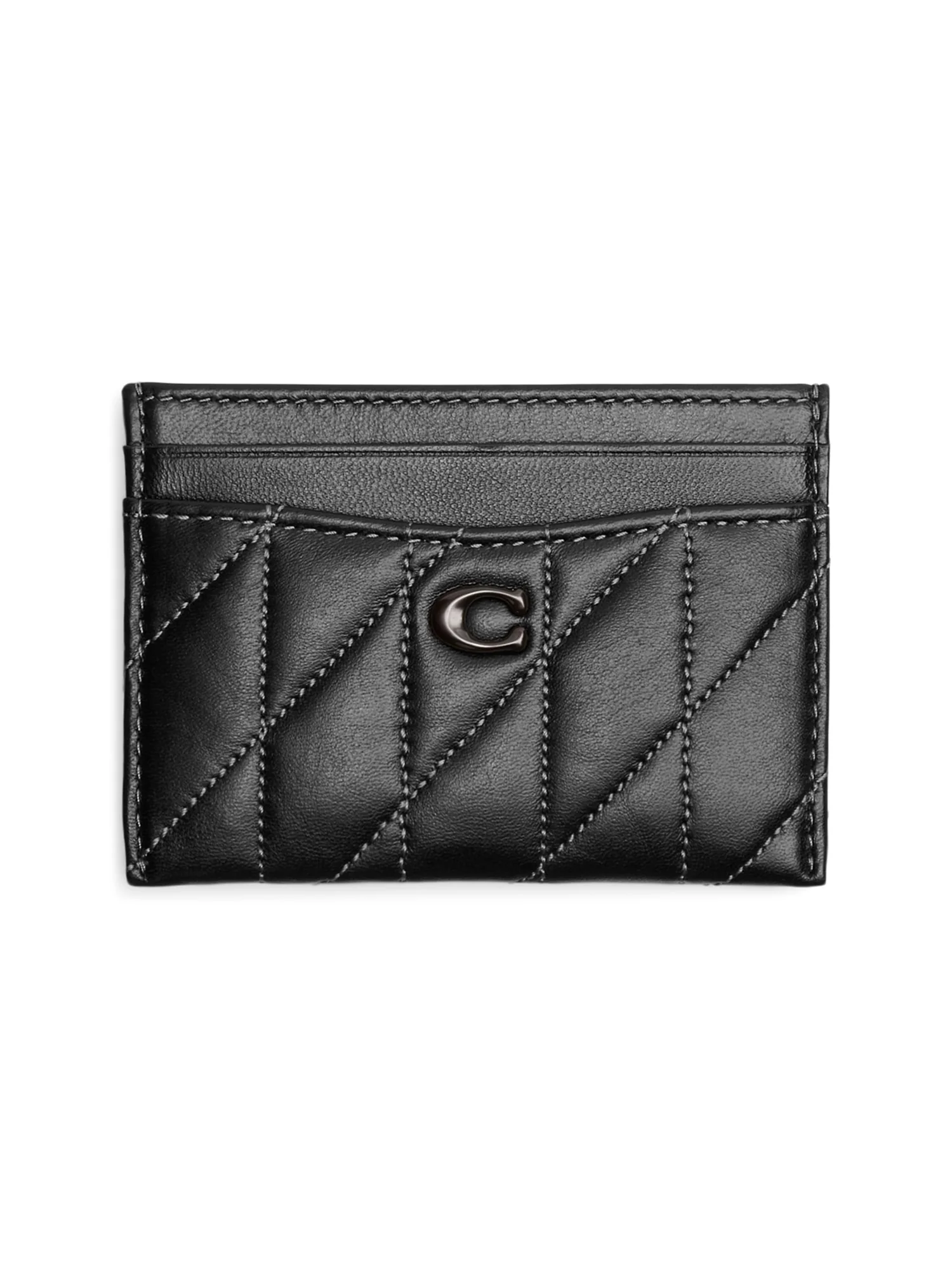 Кошелек COACH Quilted Pillow Leather Essential Card Case — черный