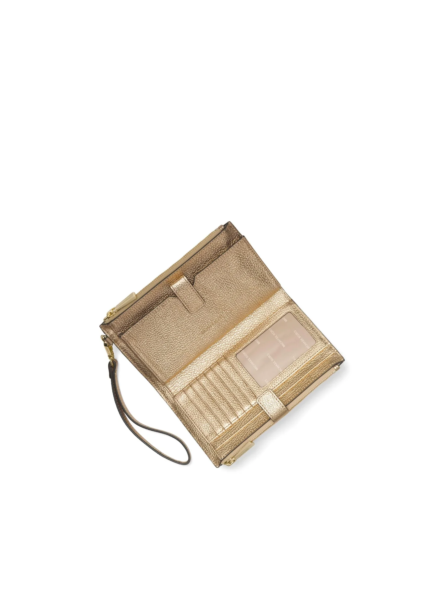 Кошелек MICHAEL Michael Kors Bi-Fold Wristlet With Multi Compartments — изображение 2 из 2, бледный золотистый