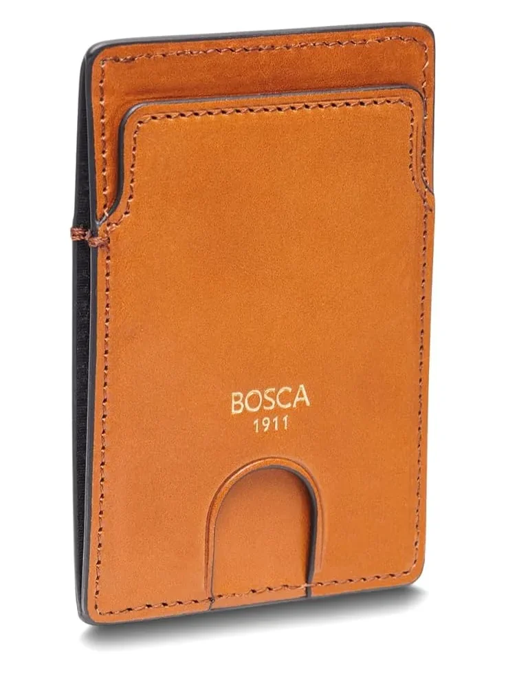 Мужской тонкий кожаный футляр для карт из состаренной кожи. Bosca — изображение 6 из 6, седельный