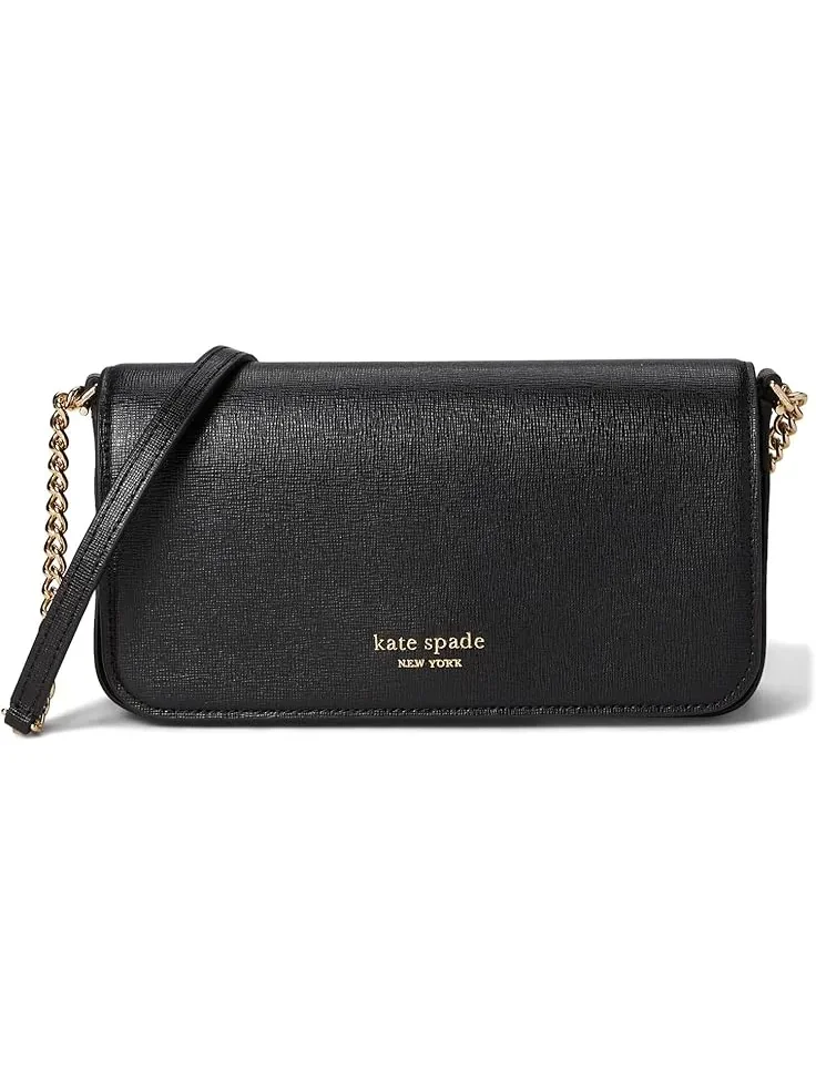 Женский кошелек Devin из сафьяновой кожи с клапаном и цепочкой Kate Spade New York — изображение 1 из 4, черный