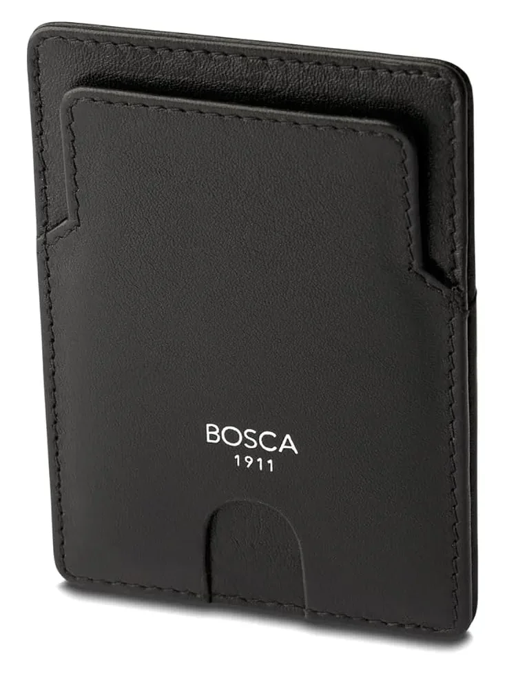 Мужская сумка наппа Vitello - тонкий футляр для визиток Bosca — изображение 4 из 4, черный