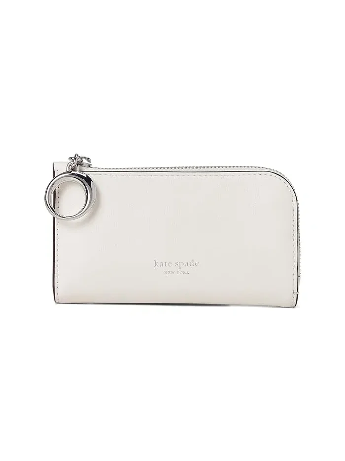 Кошелек Halo Fine Grain Leather Small Slim Bifold Kate Spade New York — изображение 1 из 4, бежевый