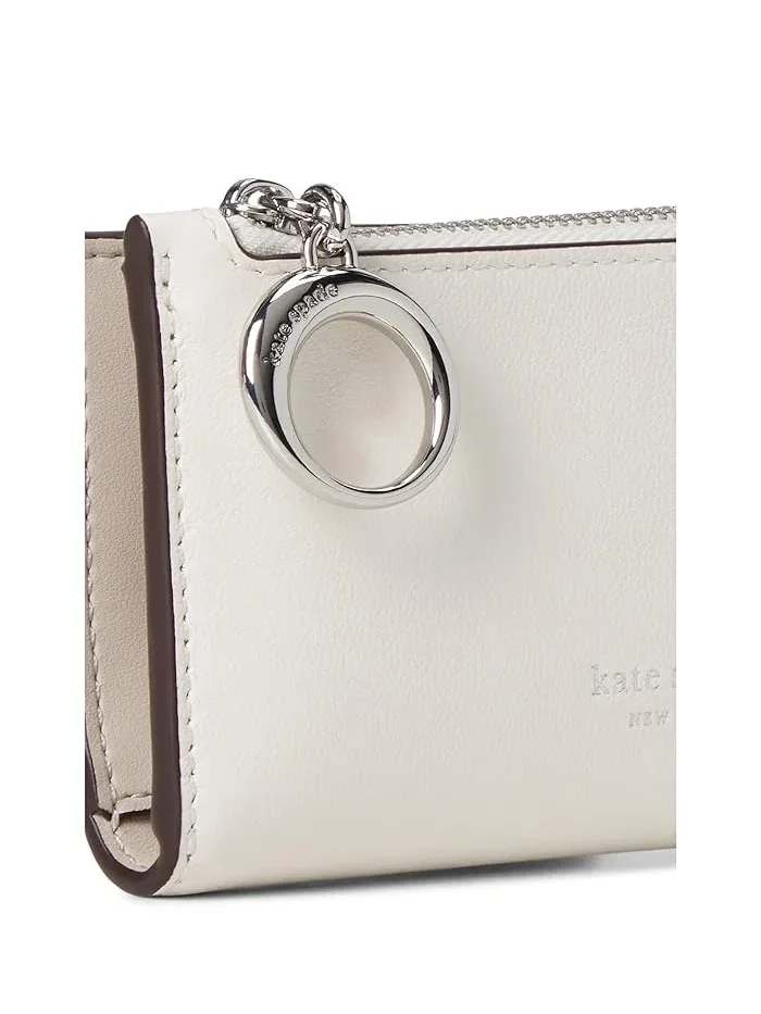 Кошелек Halo Fine Grain Leather Small Slim Bifold Kate Spade New York — изображение 4 из 4, бежевый