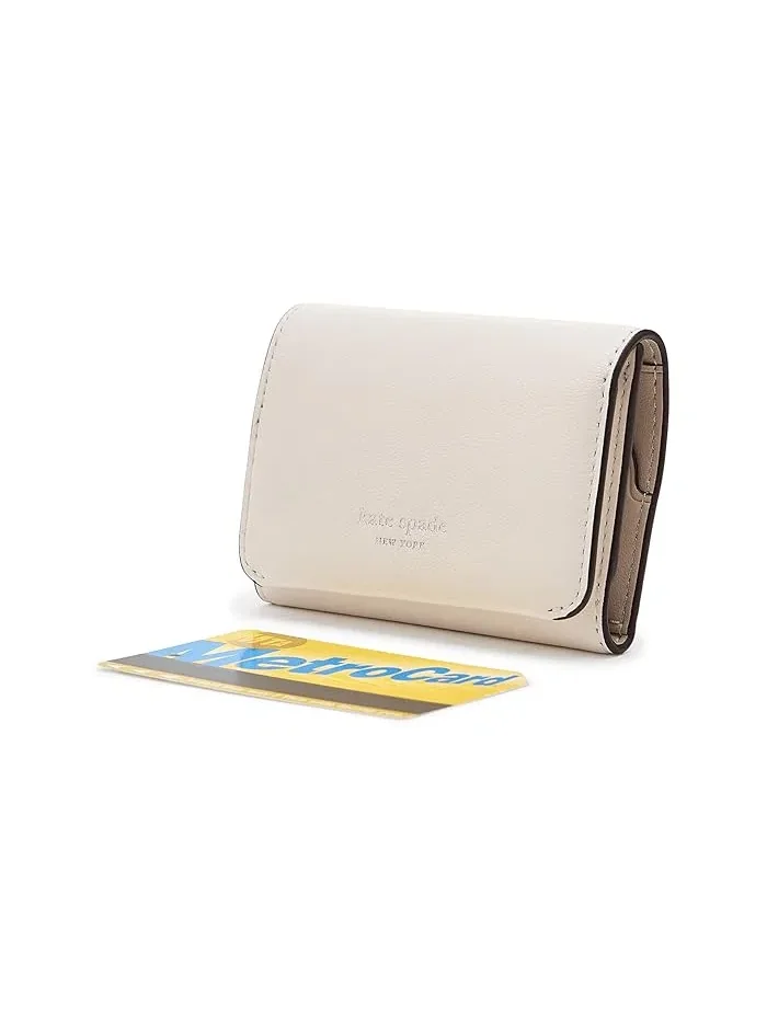 Кошелек-трифолд из кожи Halo Kate Spade New York — изображение 3 из 5, бежевый