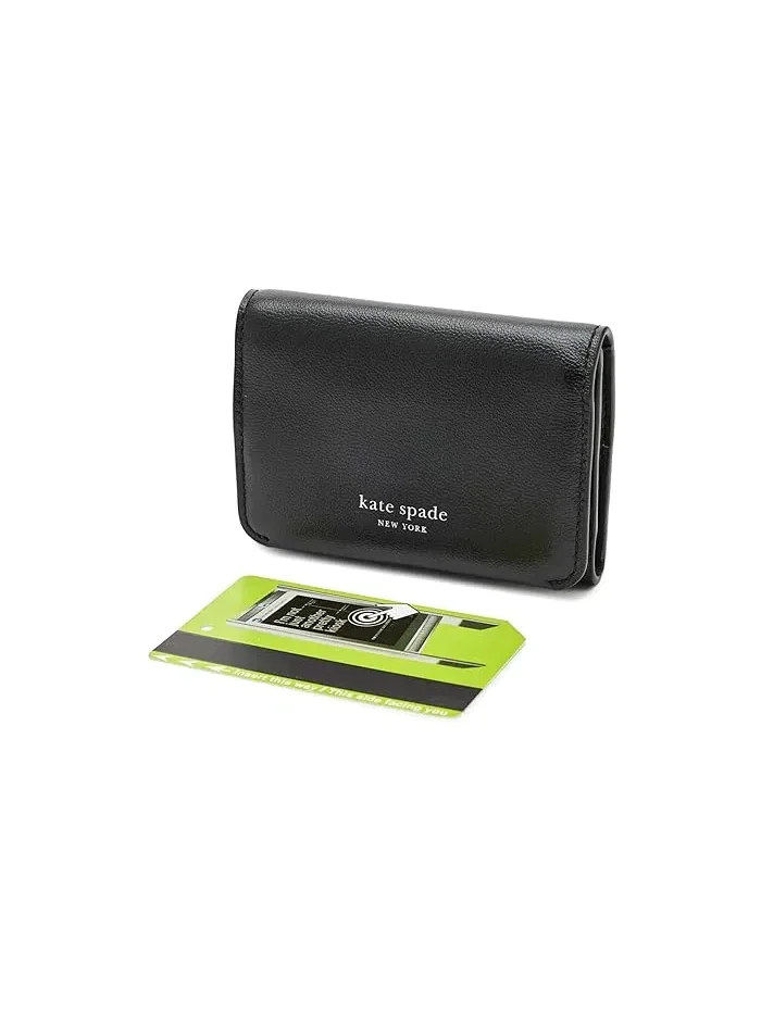 Кошелек трифолд Halo Fine Grain Leather Kate Spade New York — изображение 3 из 5, черный